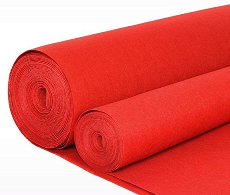 HUAHOO Red Aisle Runners Wedding Accessories Aisle Runner Carpet Rugs for Step and Repeat Display, Ceremony Parties and Events Indoor or Outdoor Decoration 24 Inch Wide x 30 feet Long - Image 2